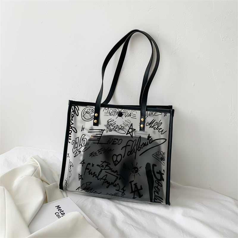 Transparent PVC Tote Bag for Office and Travel