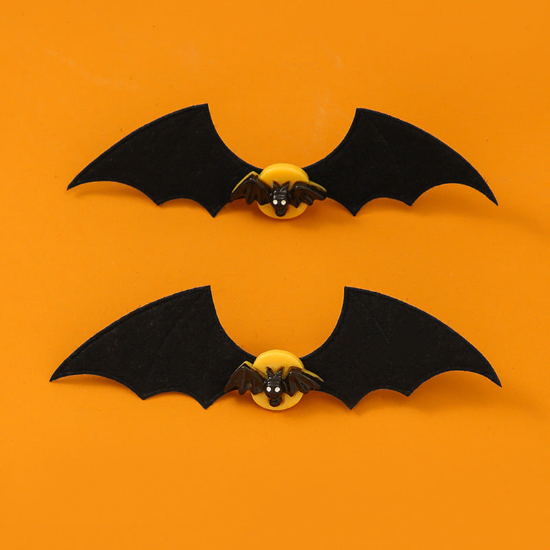 Pince à cheveux gothique foncée en forme d'ailes de chauve-souris et d'araignée pour Halloween