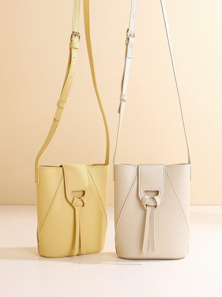 Women Soft Leather Solid Color Crossbody Phone Bag