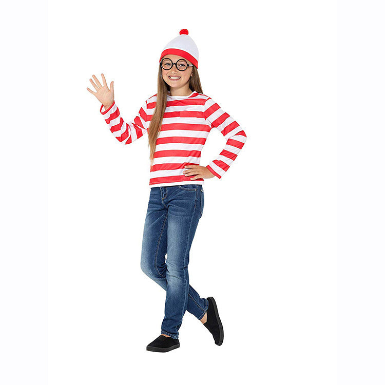 Halloween Cartoon Smart Wally Cosplay Parent-Child Costume