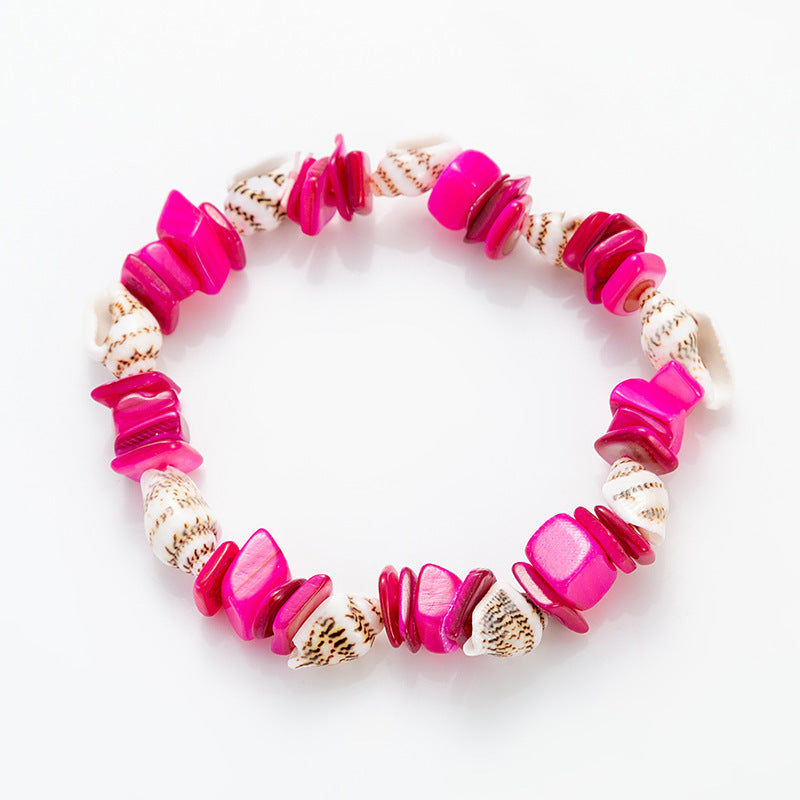 Bohemian Multicolor Irregular Stones Conch Bracelet