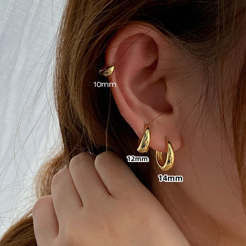 Women Geometric Copper Circle Earrings Jewelry Set