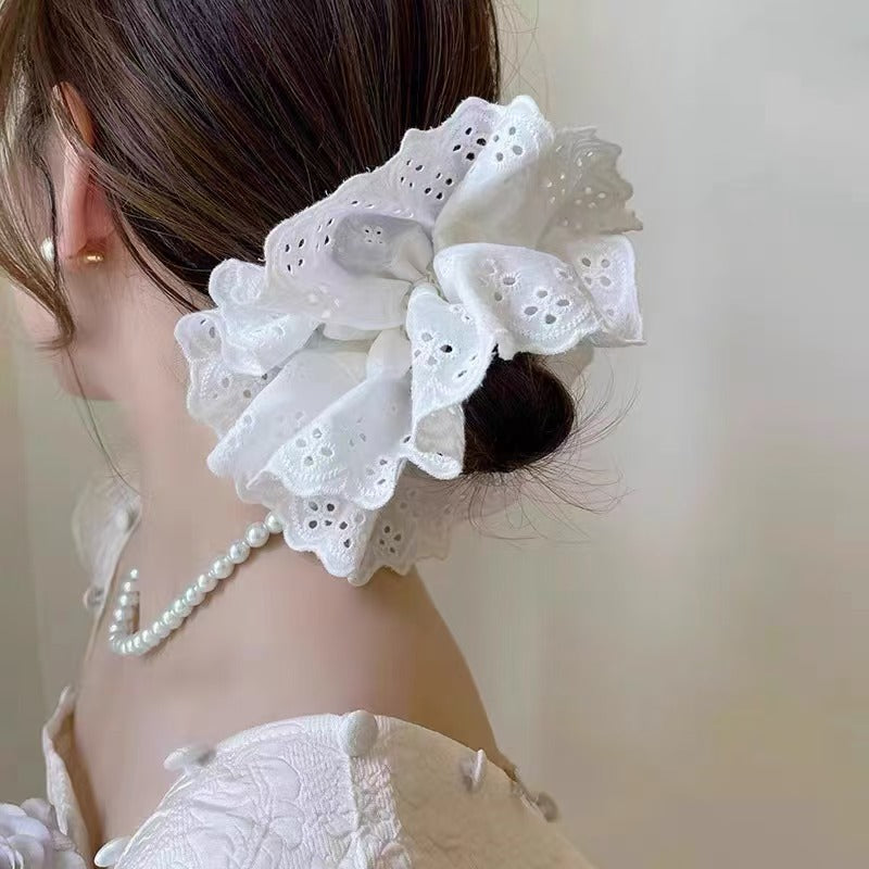 Women Vintage Elegant Lace Large Size Scrunchie