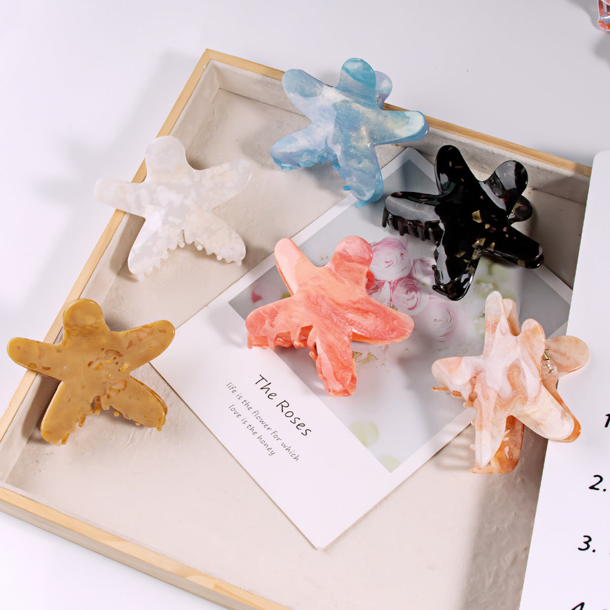 Fashion Starfish Grab Clip Acrylic Women'S Hairpin