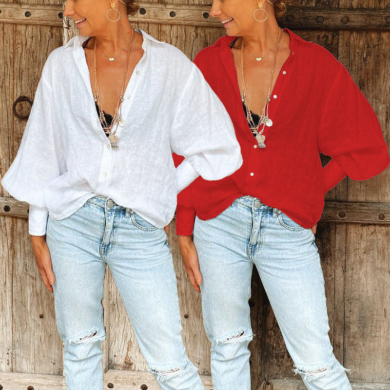 Camisa tipo cárdigan sexy de color sólido a la moda para mujer