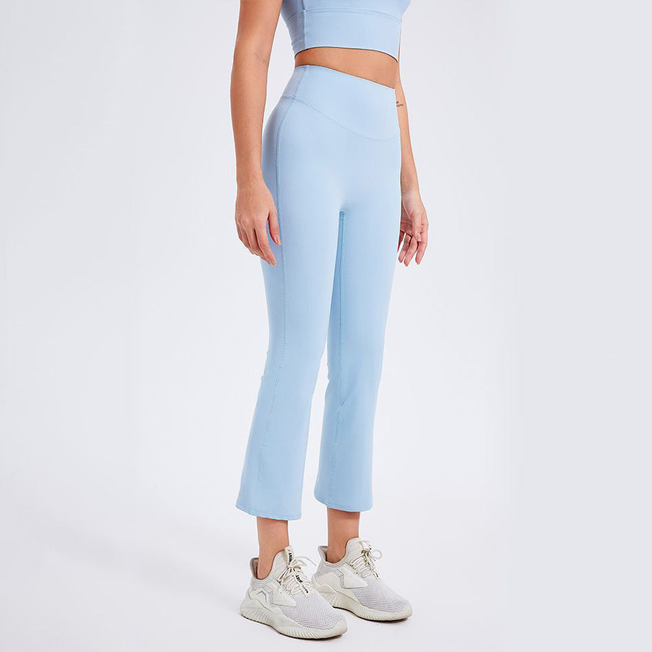 Pantalon de yoga taille haute décontracté pour femme, couleur unie