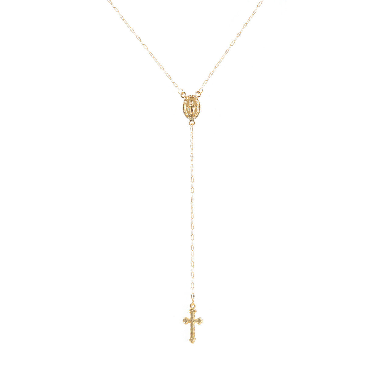 Collar con borla y colgante de cruz de moda para mujer