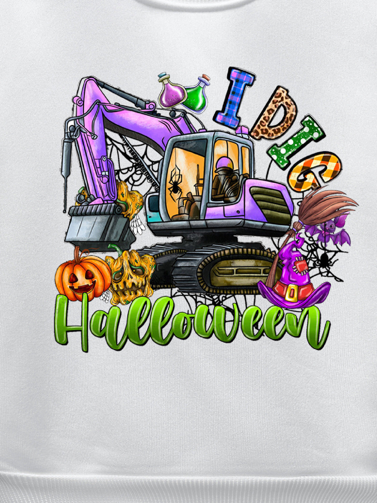 Kids Toddler Boys Girls Casual Halloween Print Fleece Sweatshirts