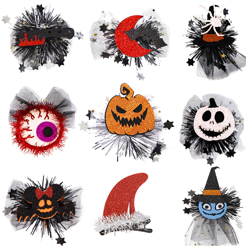 Horquilla para el pelo con fieltro de hierro y gasa para decoración de fiesta infantil de Halloween