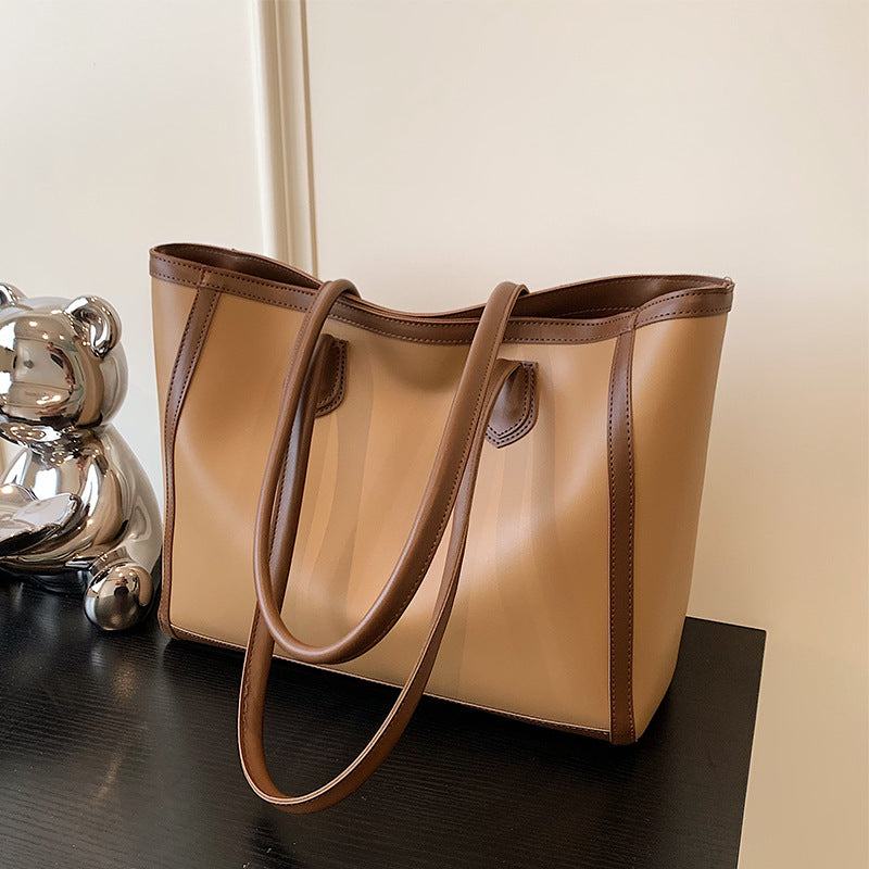 Sac fourre-tout décontracté de grande capacité pour femme, couleur unie