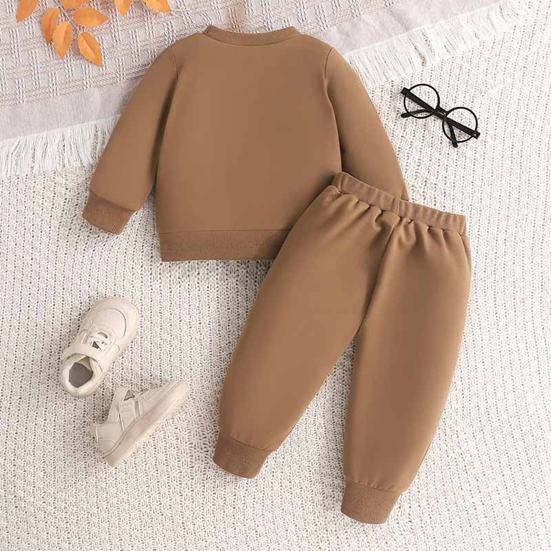 Kids Toddler Boys Halloween Pumpkin Embroidered Tracksuit
