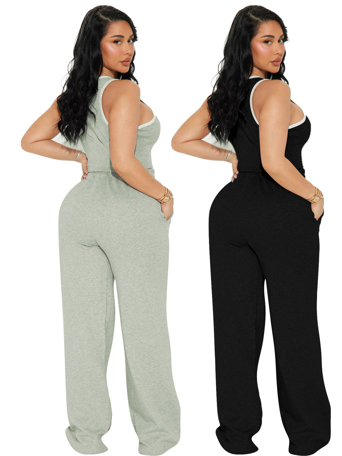 Women's Casual Vest and Trousers Two-Piece Set