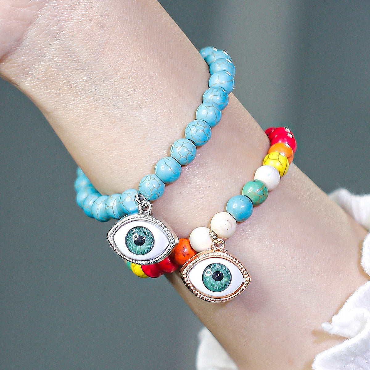 Pulsera Bohemia Multicolor Turquesa Ojo del Diablo para Mujer