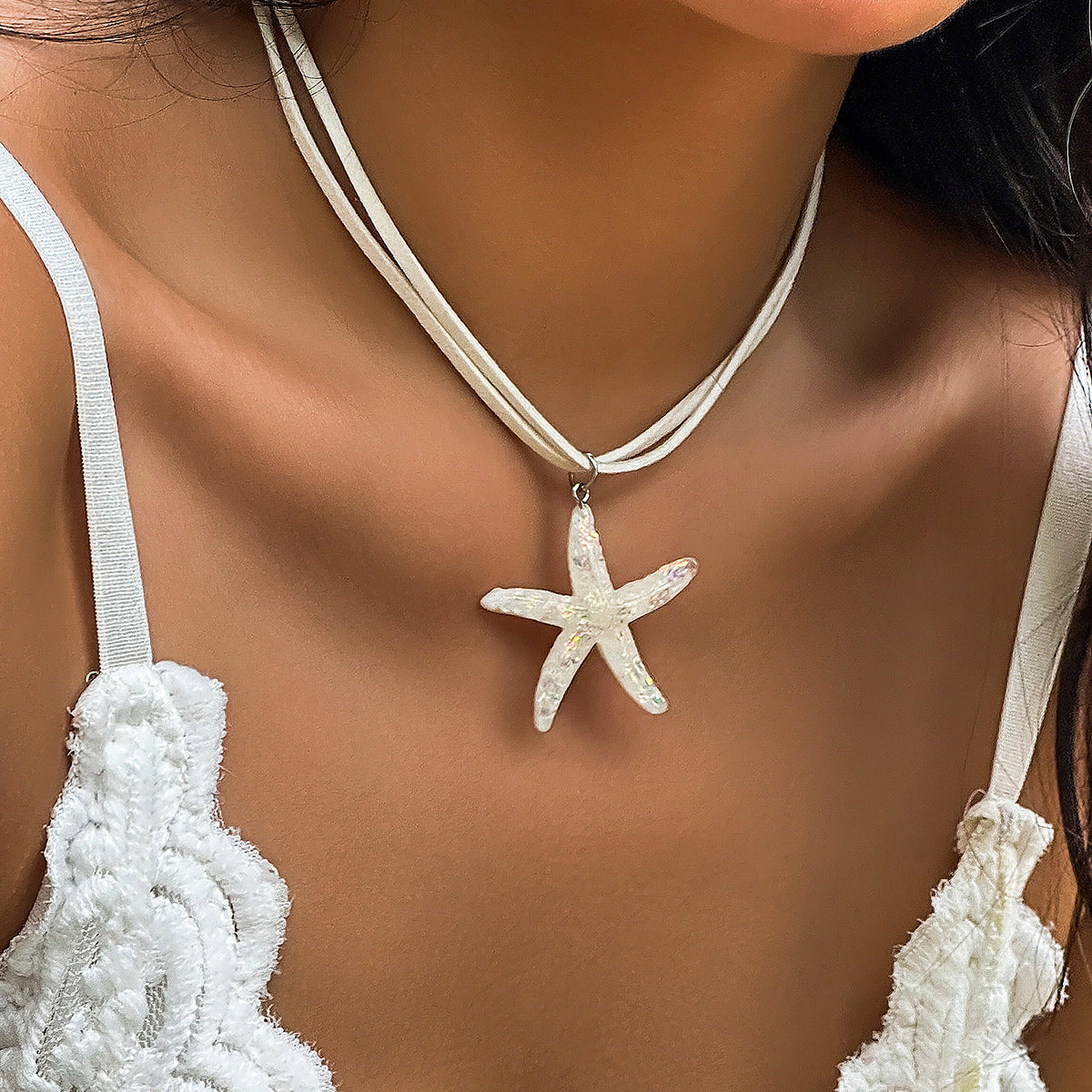 Collar con colgante de estrella de mar bohemio