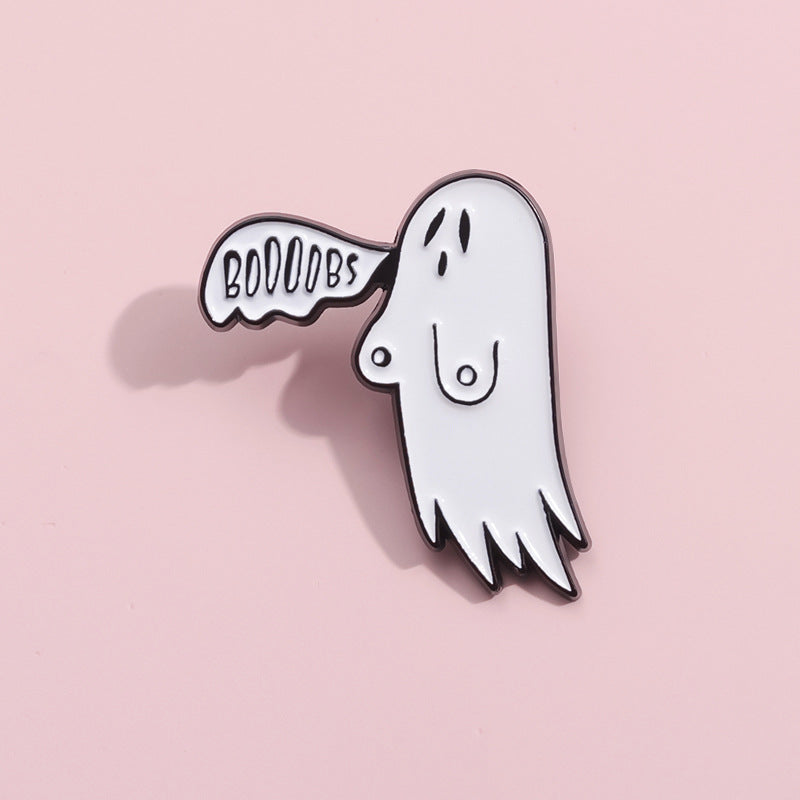 Halloween White Ghost Alloy Brooch Cartoon Badge
