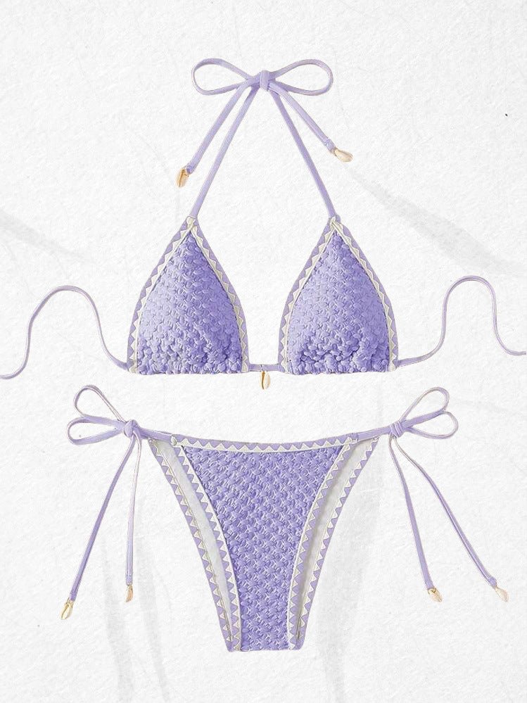 Maillot de bain bikini dos nu imprimé sexy pour femme