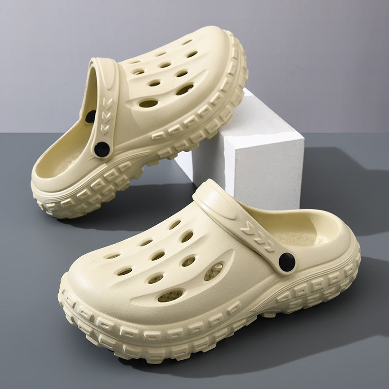 Zapatos casuales sin cordones de color liso con suela gruesa y suela de EVA antideslizante para hombre