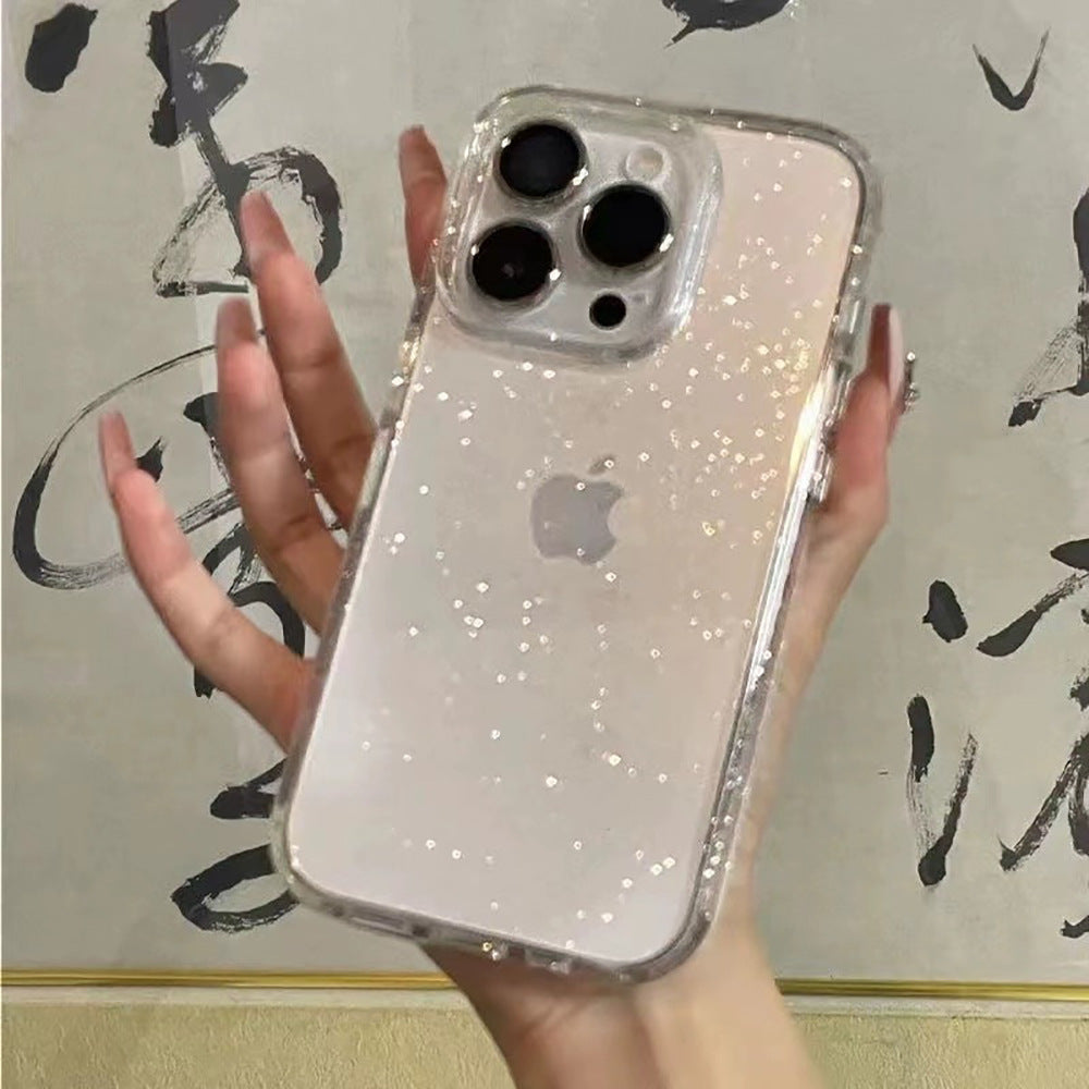 Women Fashion Silicone Glitter Transparent Phone Case for iPhone