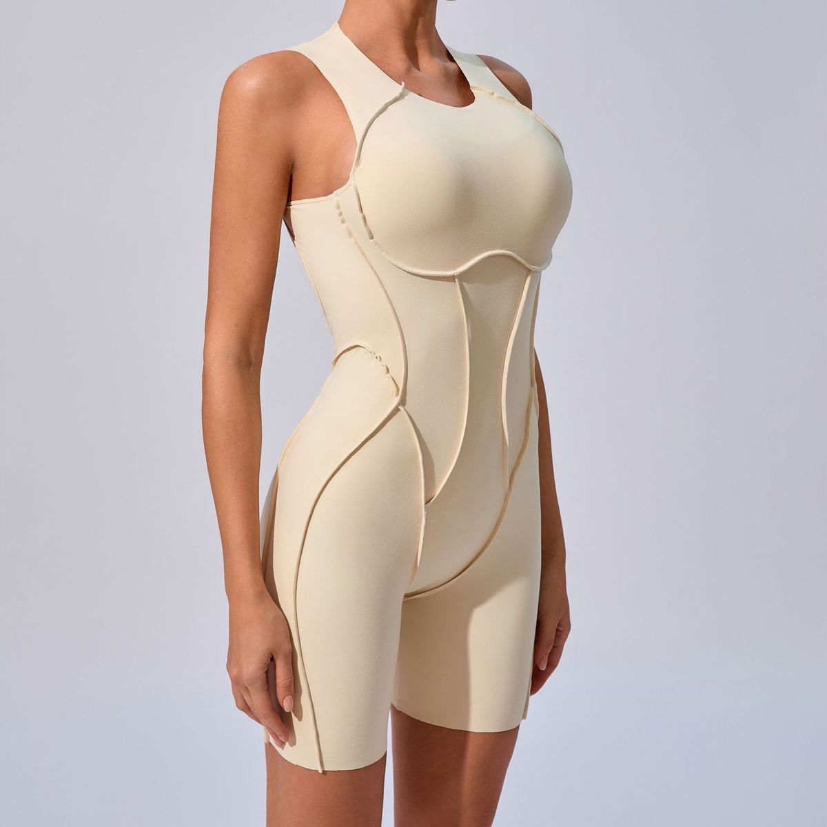 Combinaison de yoga décontractée sans manches pour femme, couleur unie