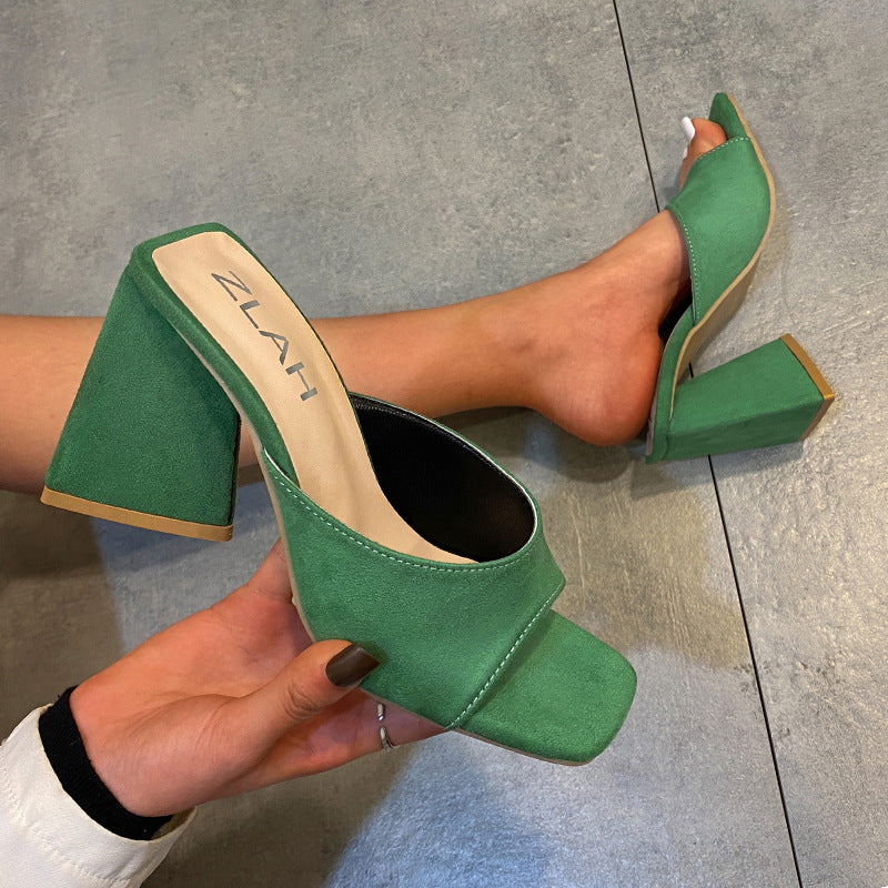 Talons compensés carrés à imprimé léopard tendance