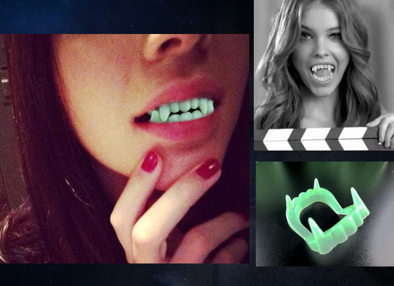 Juguete de intimidación engañoso de Halloween: dentaduras de vampiro de terror