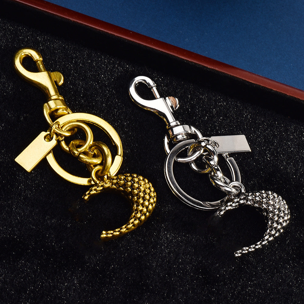 Women Fashion Metal Letter Snake Pattern C Keychain