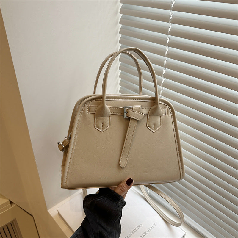 Bolso de mano sencillo de color sólido y gran capacidad