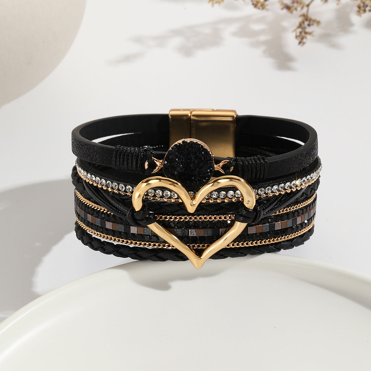 Bohemian Multi-Layer Heart-Shaped Wrap Bracelet