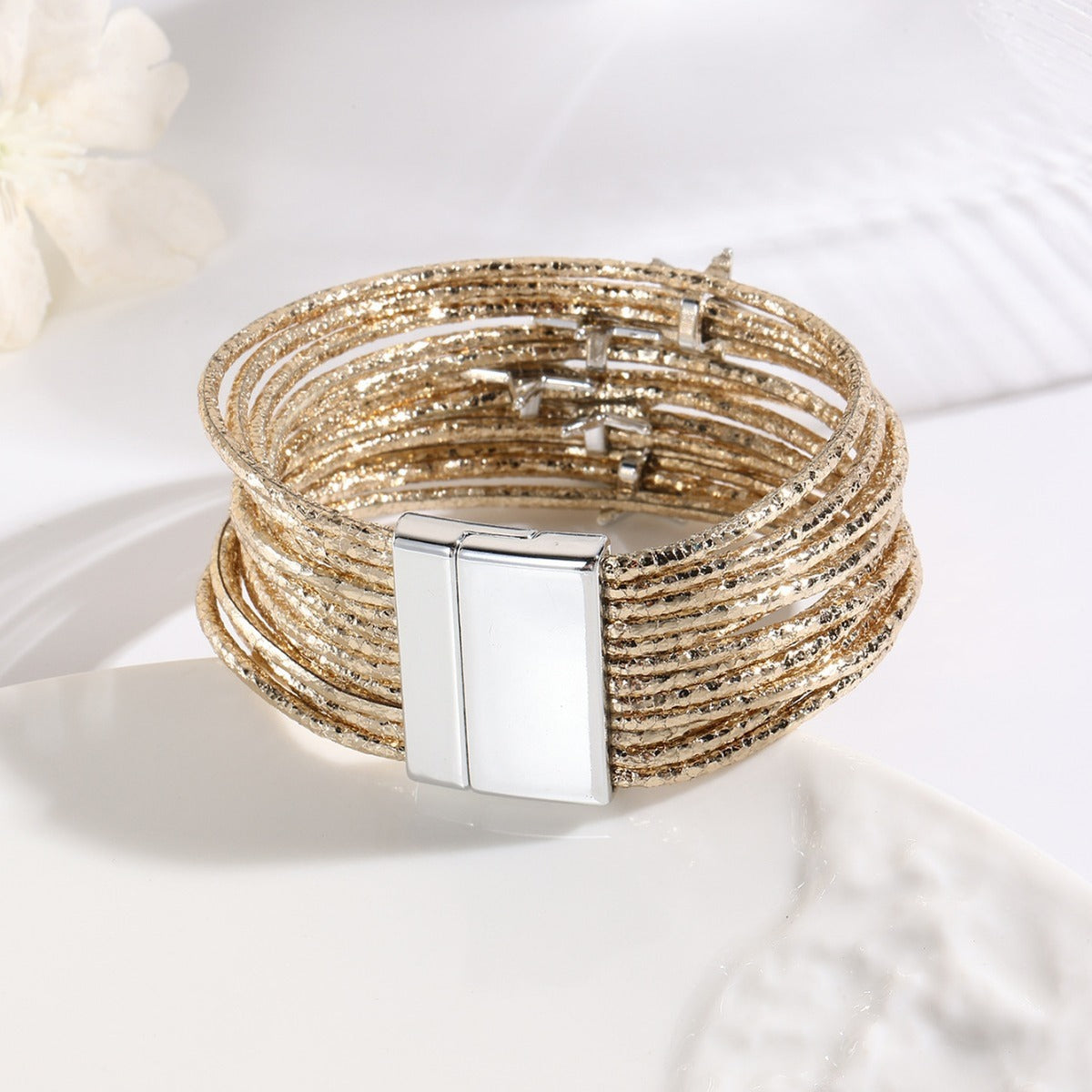Women Fashion Creative Multi-Layer Five-Pointed Star Leather Bracelet