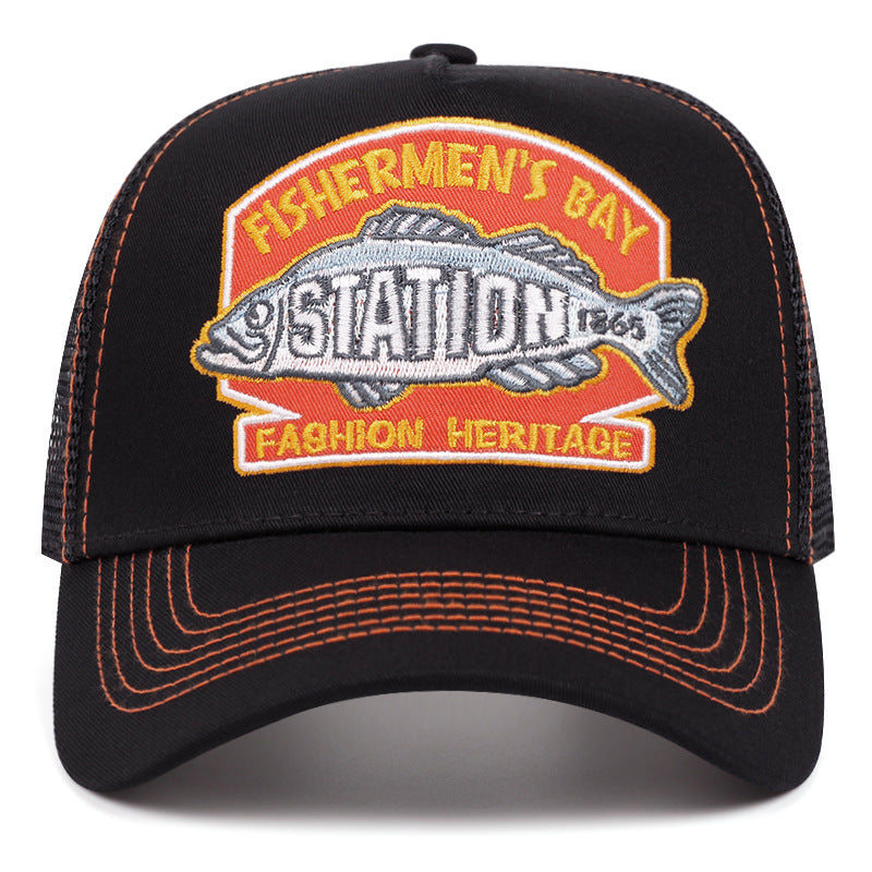 Vintage Embroidered Breathable Outdoor Trucker Cap