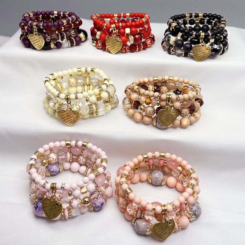 Women Retro Bohemian Heart Pendant Bracelet