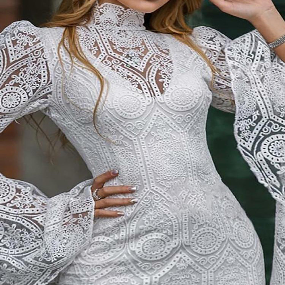 Ensemble de robe de soirée élégante en dentelle brodée pour femme