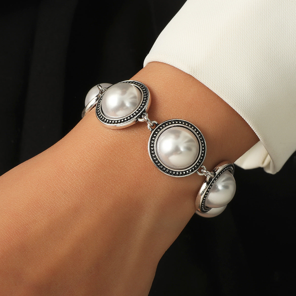 Pulsera étnica bohemia retro turquesa para mujer