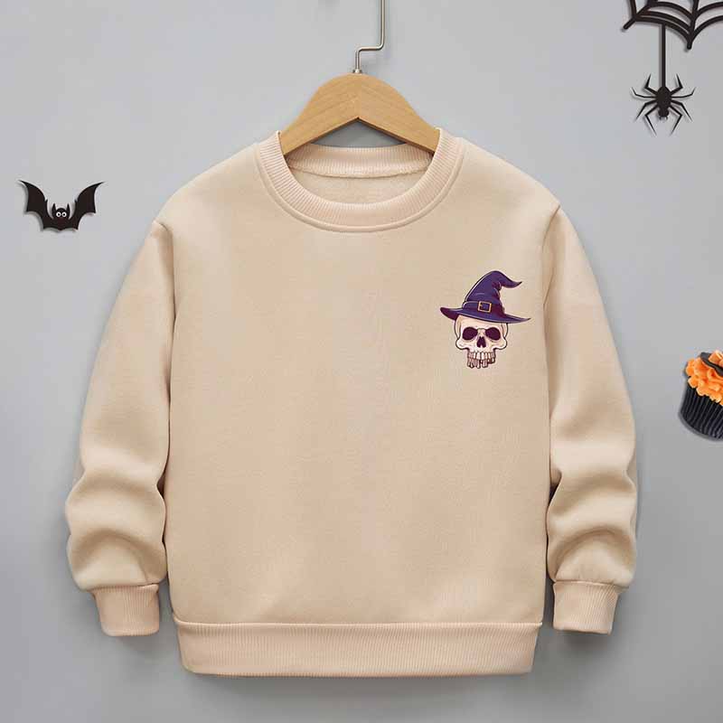 Kids Toddler Boys Girls Casual Halloween Cartoon Fleece Sweatshirt