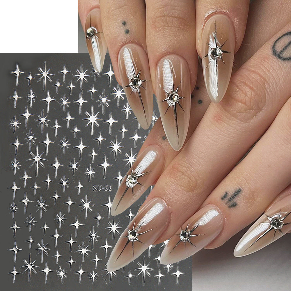Autocollants pour nail art étoiles scintillantes
