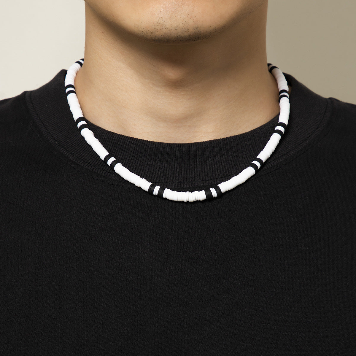 Bohemian Black White Casual Necklace for Men