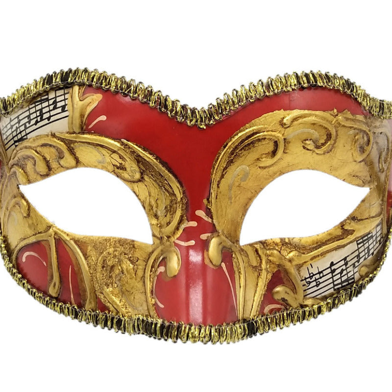 Men Retro Color Matching Halloween Half Face Mask