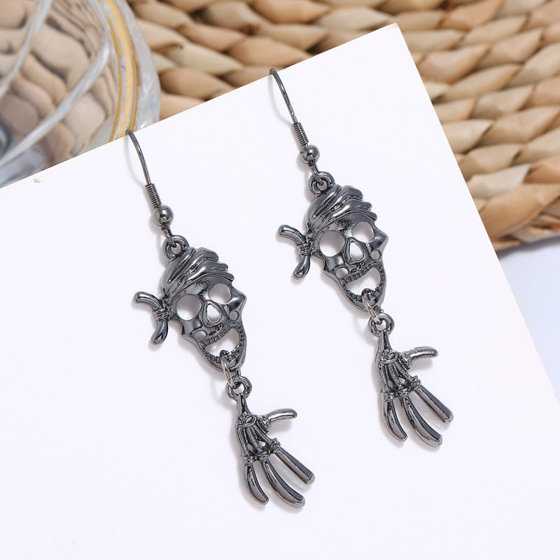 Halloween Women Fashion Drip Oil Spider Web Earrings