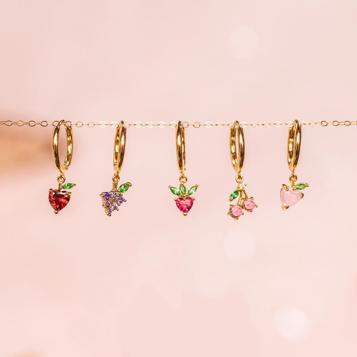 Boucles d'oreilles exquises en zircon multicolore pour femmes