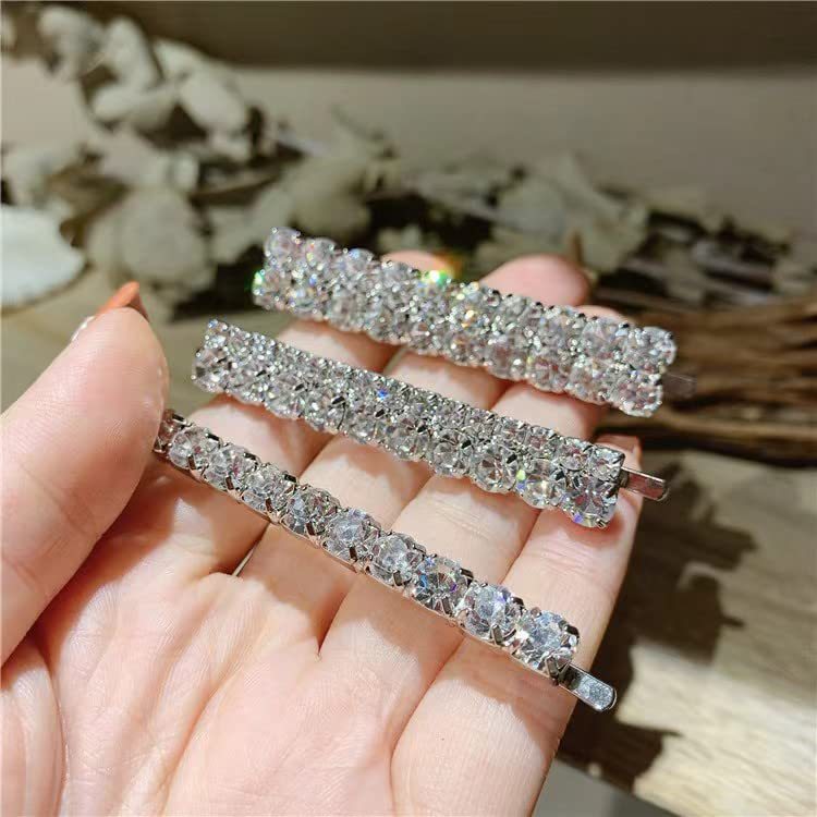 Women Fashion Simple Rhinestone Hairpin 3-Piece Set