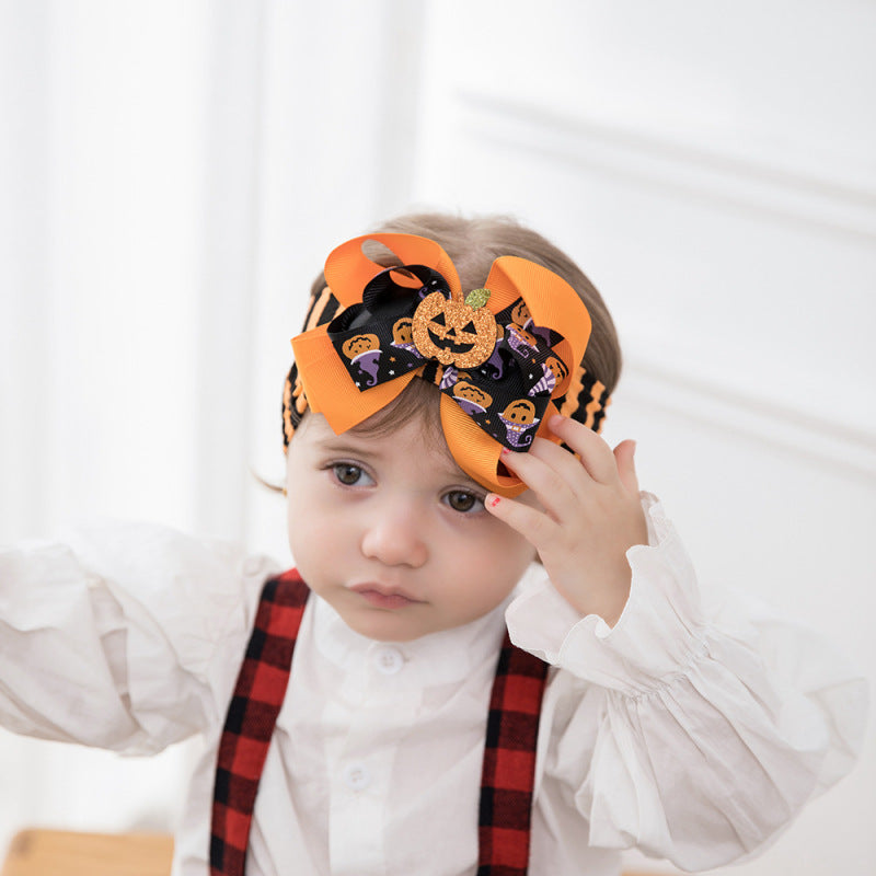 Children Kids Baby Halloween Cartoon Pumpkin Headband