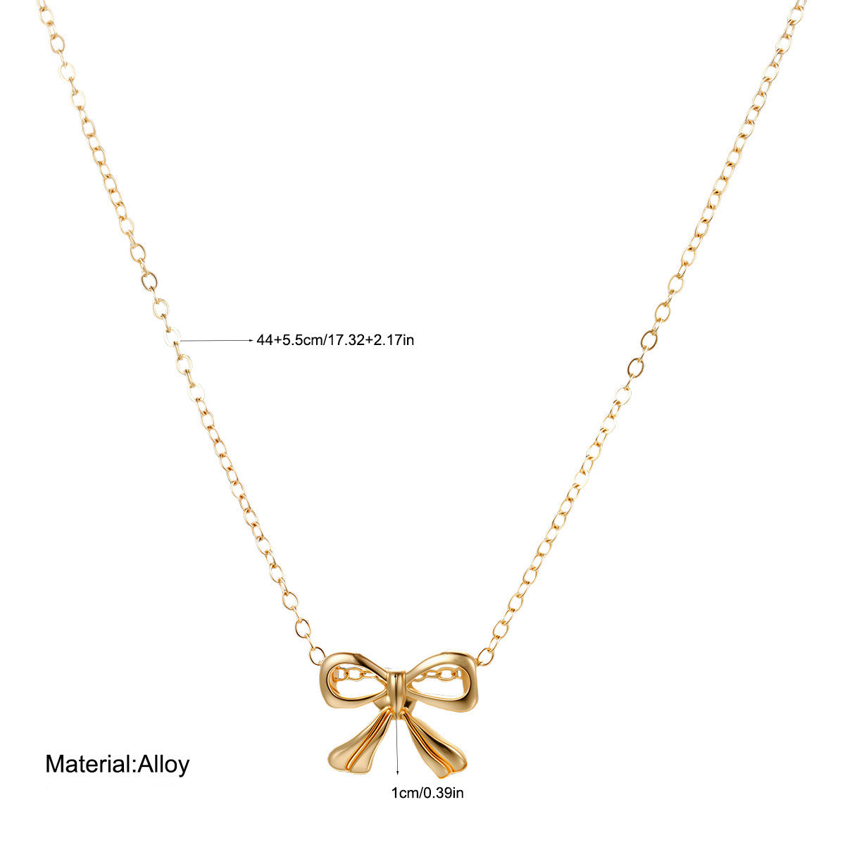 Collar de aleación con lazo sencillo a la moda para mujer