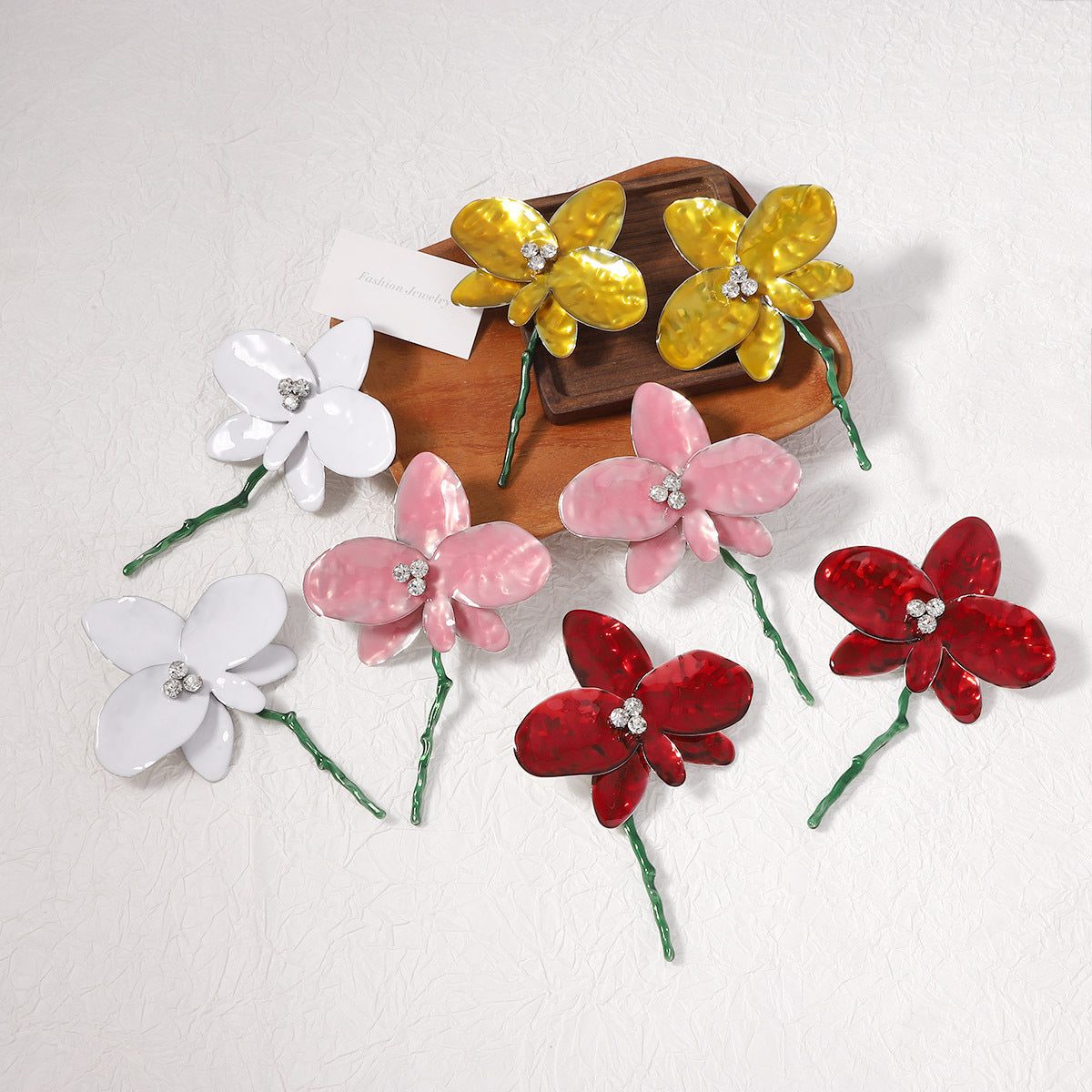 Boucles d'oreilles florales exagérées tendance - Style fleur en métal pour femme