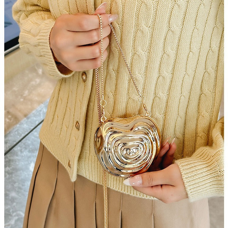 Bolso bandolera mini cuadrado con forma de corazón para mujer