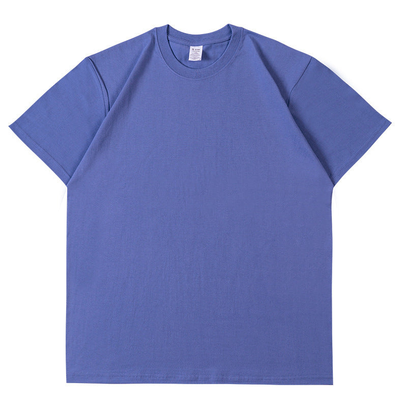 Camiseta informal de manga corta con cuello redondo y color liso para hombre y mujer