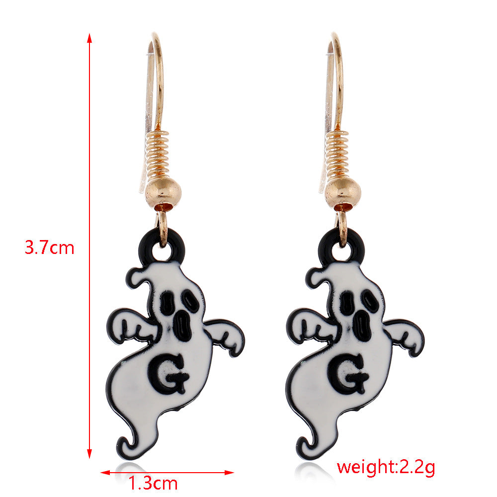 Halloween Women Fashion Drip Oil Spider Web Earrings