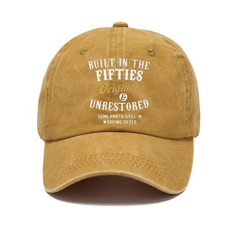 Men Women Fashion Casual Vintage Solid Color Letter Cap