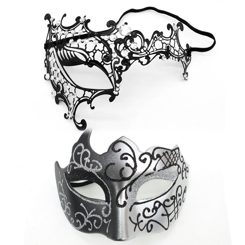 Masquerade Carnival Black Half Face Diamond Mask