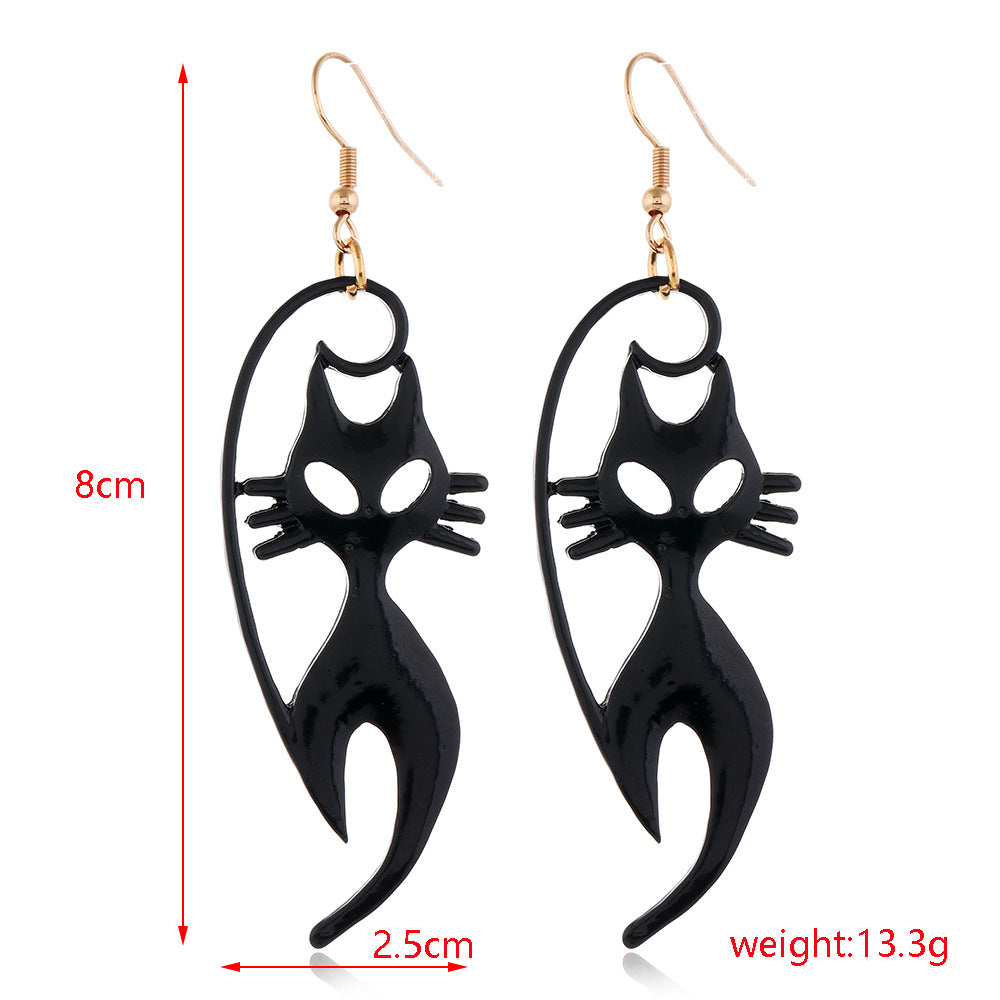 Halloween Women Fashion Drip Oil Spider Web Earrings
