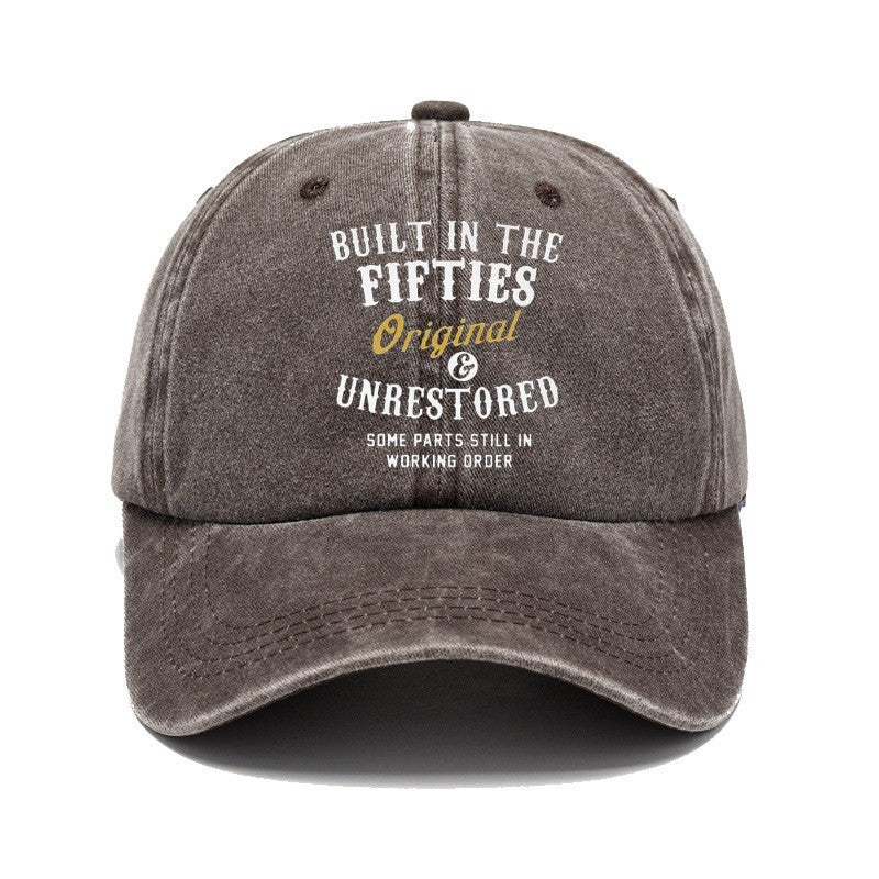 Men Women Fashion Casual Vintage Solid Color Letter Cap